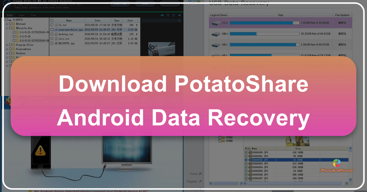Potatoshare Android Data Recovery: A user-friendly tool for retrieving lost Android data with broad file type support. /images/download-potatoshare-android-data-recovery.png