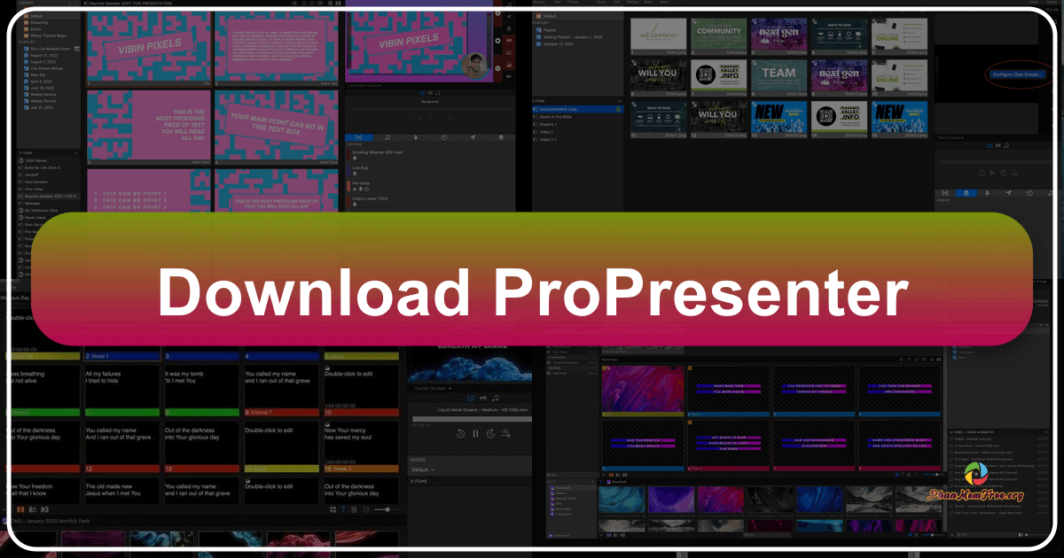 Pro Presenter: A free, intuitive screen capture software for Windows, enhancing presentations and communication with ease and versatility. /images/download-propresenter.png