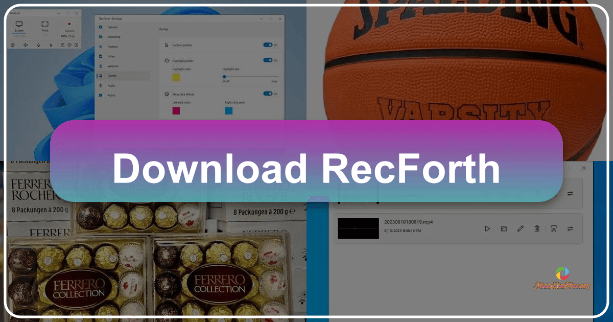 RecForth: A user-friendly screen recorder with powerful features for diverse content creation needs and high-quality video production. /images/download-recforth.png