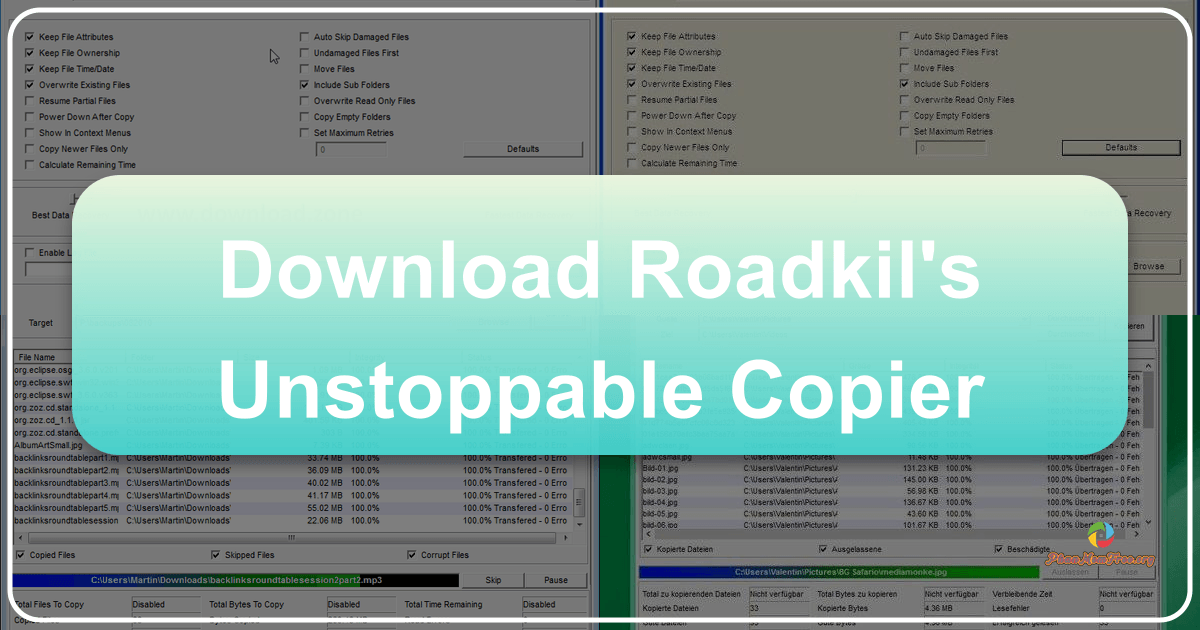 Review of Roadkil's Unstoppable Copier, a historic file copying utility for Windows with robust error handling capabilities. /images/download-roadkils-unstoppable-copier.png