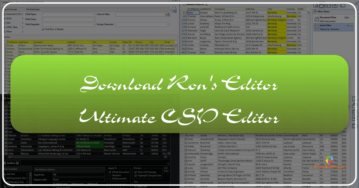 Ron's Editor: A comprehensive review of the ultimate CSV editor for efficient data manipulation and management tasks. /images/download-rons-editor-ultimate-csv-editor.png