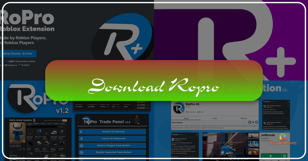 RoPro: Tiện ích mở rộng trình duyệt nâng tầm trải nghiệm Roblox với nhiều tính năng tùy chỉnh. /images/download-ropro.png