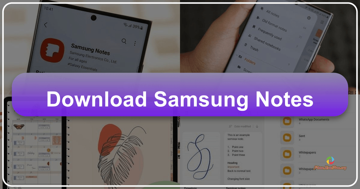 Samsung Notes: A feature-rich note-taking app for productivity and organization across devices. /images/download-samsung-notes.png