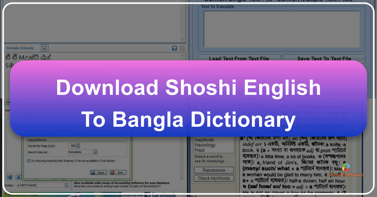 Shoshi English to Bangla Dictionary: A simple, fast, and accurate translation tool for English and Bangla languages. /images/download-shoshi-english-to-bangla-dictionary.png