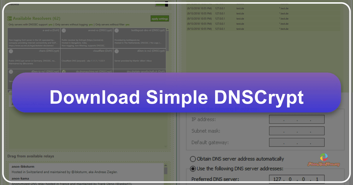 Simple DNSCrypt enhances Windows DNS security with encryption and ease of use for improved online privacy. /images/download-simple-dnscrypt.png