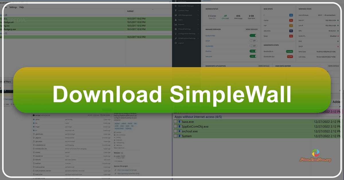 SimpleWall: A free, lightweight firewall for Windows enhancing PC security with effortless network control and management capabilities. /images/download-simplewall.png