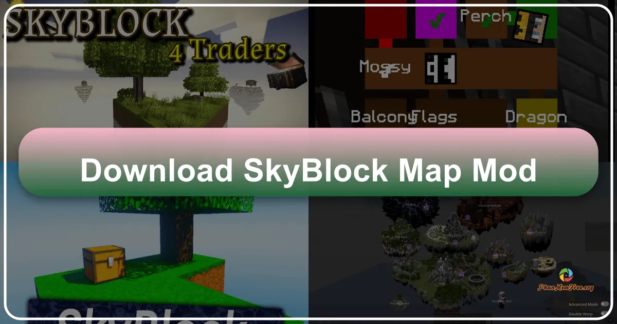SkyBlock Map Mod: Thử Thách Sinh Tồn Trên Hòn Đảo Hoang Vắng