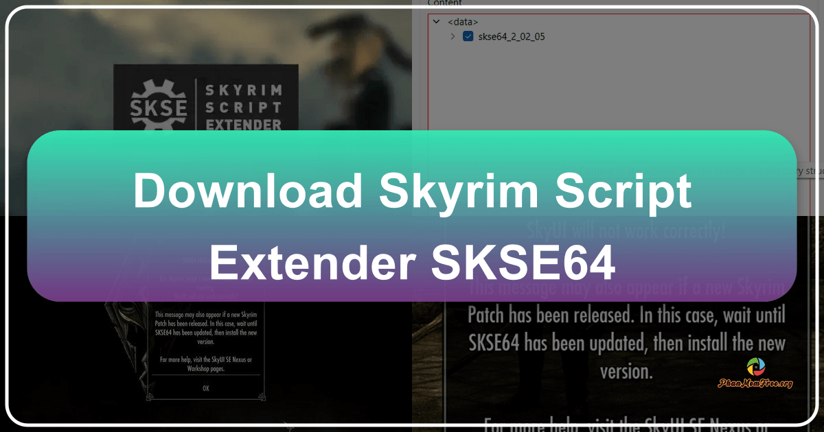 "Unlock Skyrim's full potential with SKSE64, a powerful tool for modding and customization." /images/download-skyrim-script-extender-skse64.png