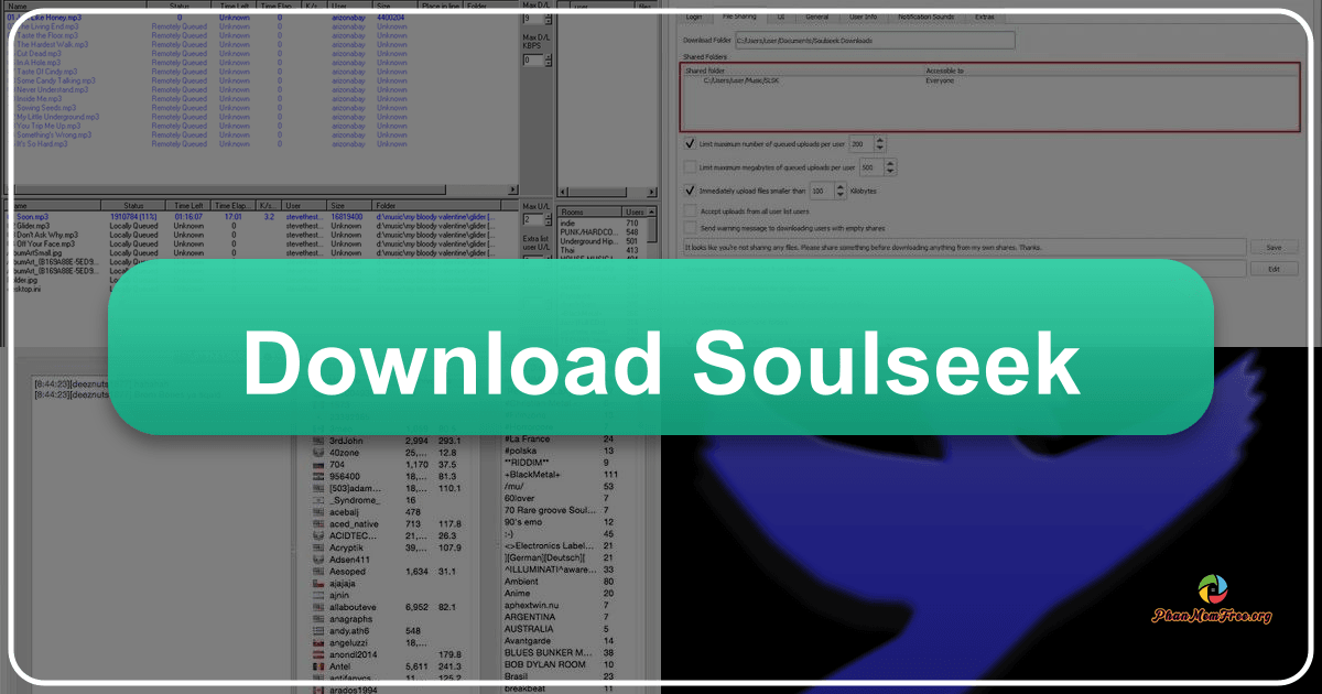 Soulseek: A peer-to-peer music sharing platform with a vibrant community and extensive music library. /images/download-soulseek.png