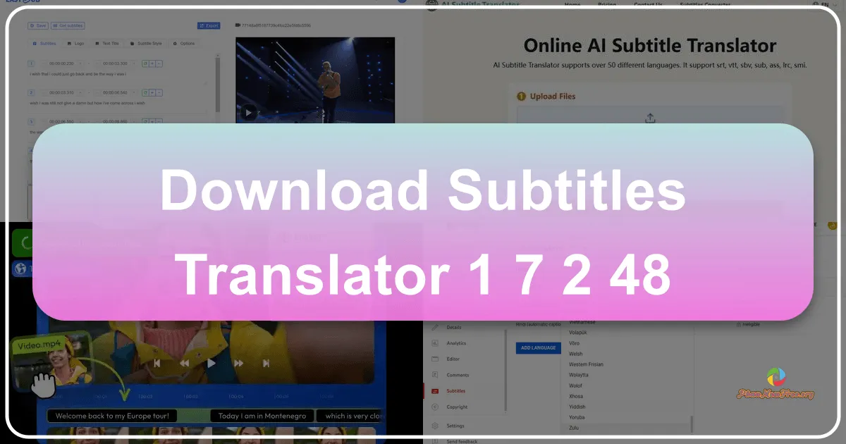 Subtitles Translator 2.0.0.54: Phần mềm tạo và dịch phụ đề mạnh mẽ