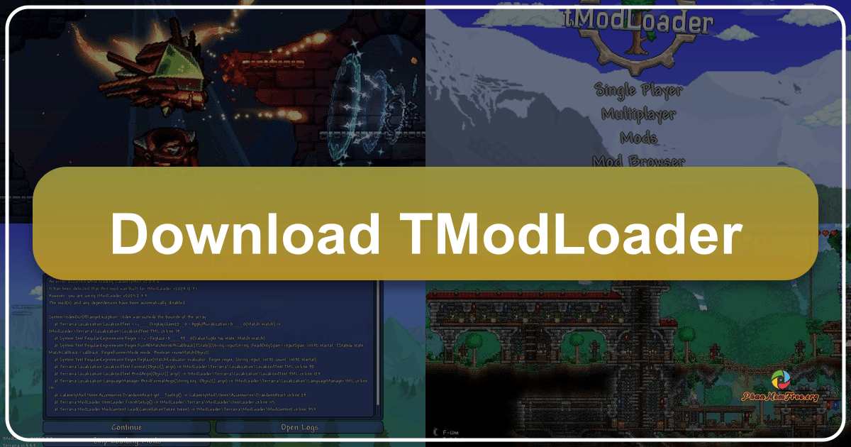tModLoader revolutionizes Terraria modding with ease, flexibility, and community-driven development. /images/download-tmodloader.png