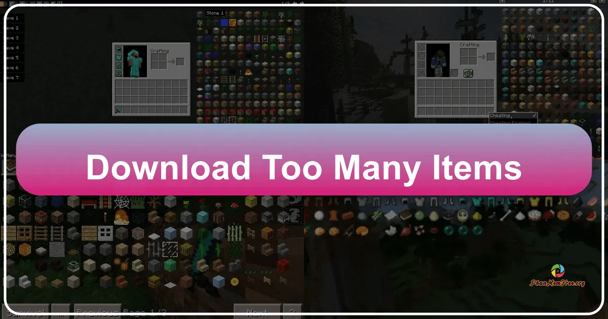 Tải Too Many Items: Quản Lý Kho Đồ Minecraft Không Giới Hạn