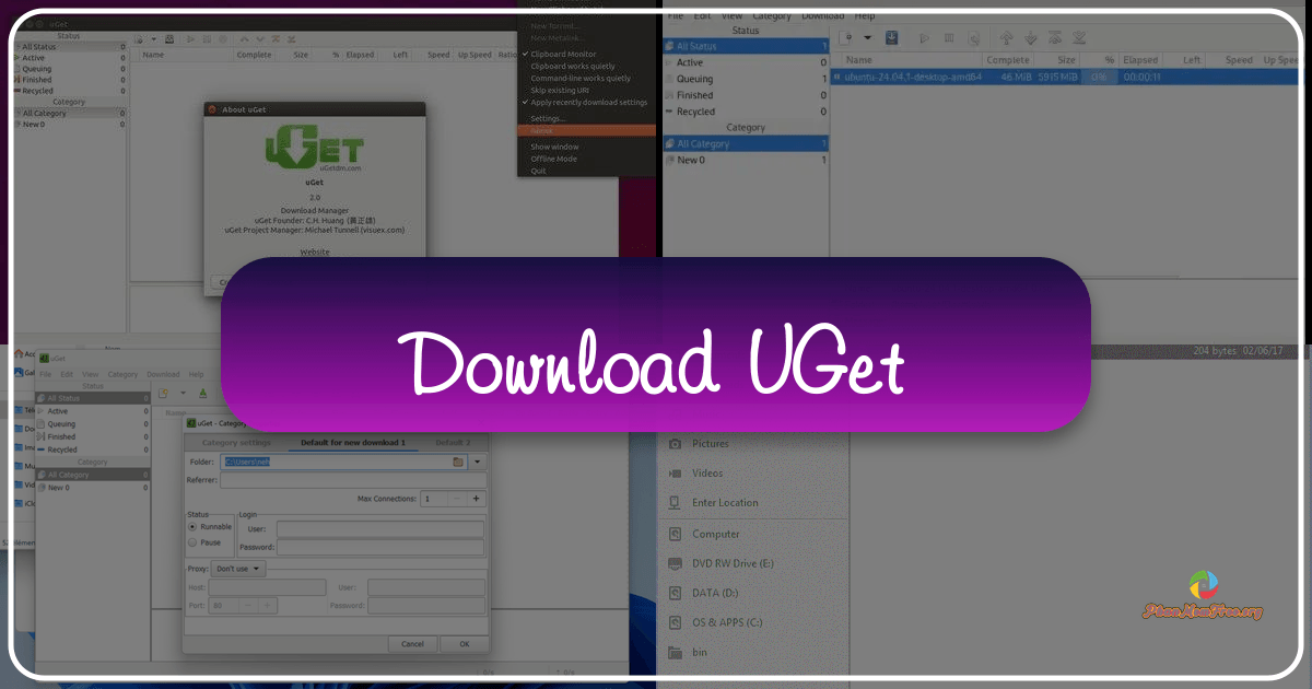uGet: A lightweight, open-source download manager offering simplicity and reliability for Linux, Windows, and Android users. /images/download-uget.png
