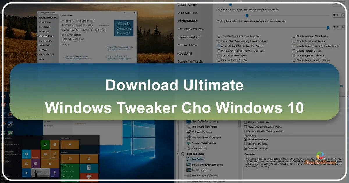 Ultimate Windows Tweaker cho Windows 10: Công cụ tinh chỉnh hệ thống mạnh mẽ và tiện lợi