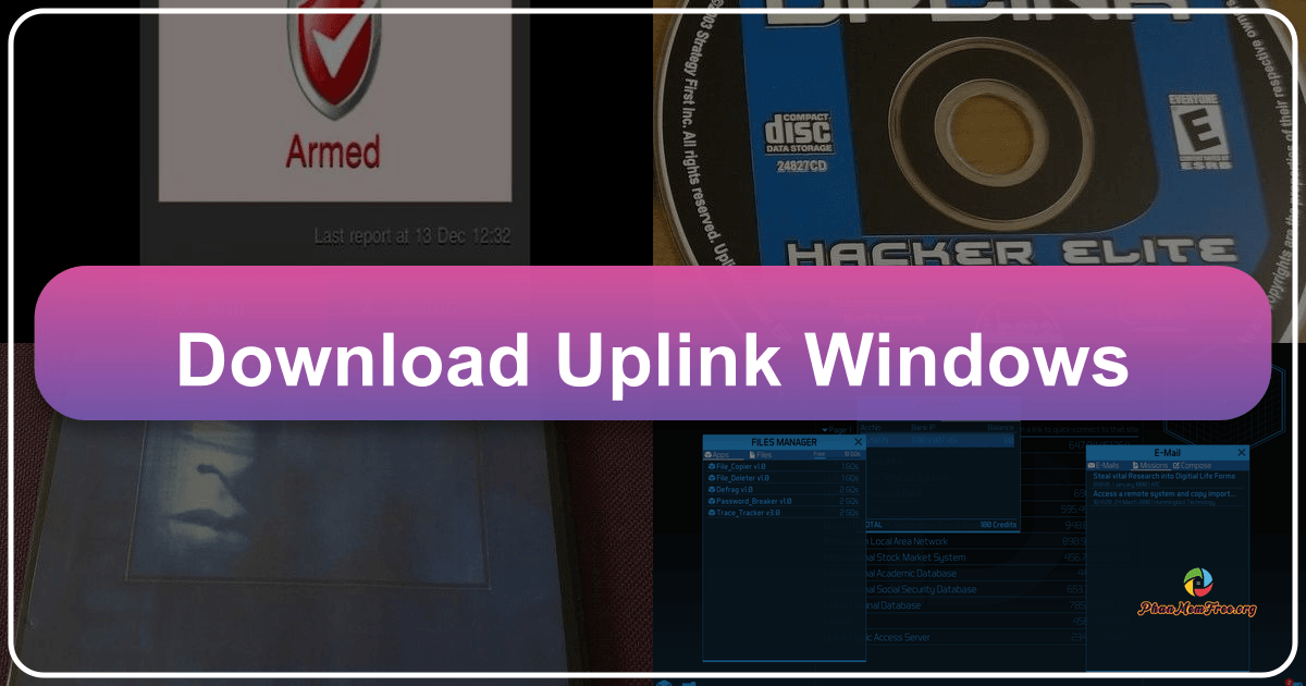 Uplink for Windows: Strategic hacking game demanding skill and patience in a realistic cyber espionage world simulation. /images/download-uplink-windows.png