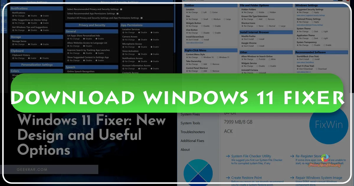 Windows 11 Fixer: A User-Friendly Tweaking Tool for Windows 11