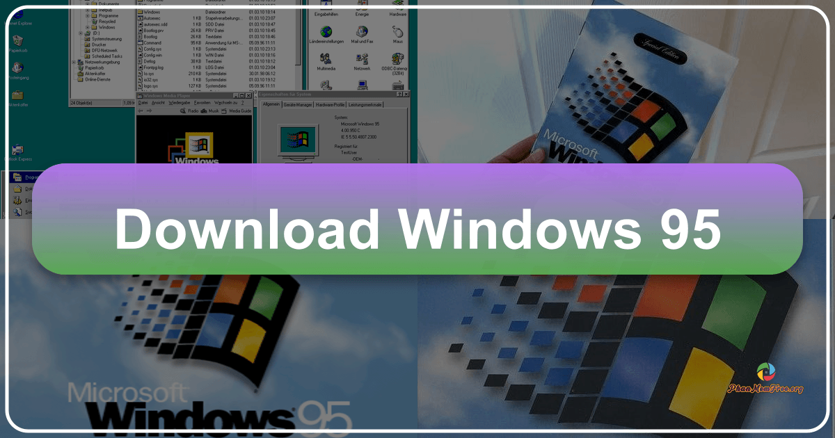 Experience Windows 95 with a modern twist, reliving nostalgic moments and functionality on current devices and hardware. /images/download-windows-95.png