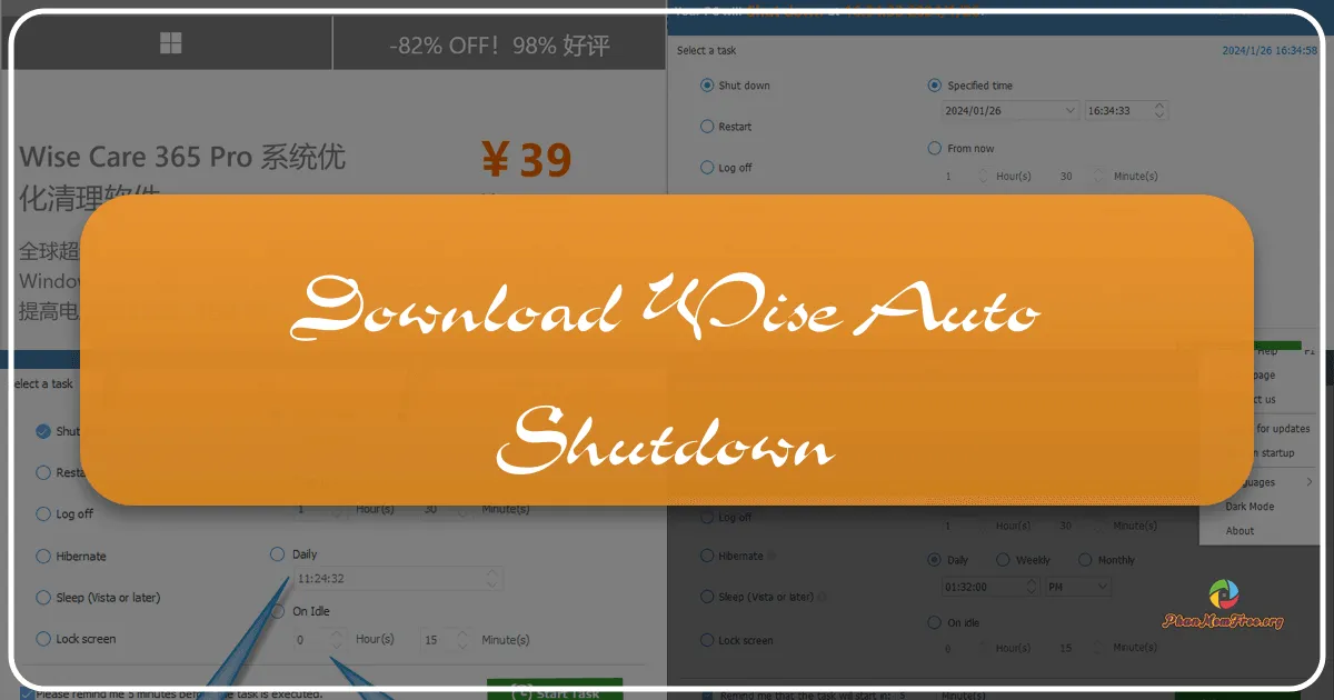 Wise Auto Shutdown: Giải pháp hẹn giờ tắt máy tính thông minh và tiện lợi