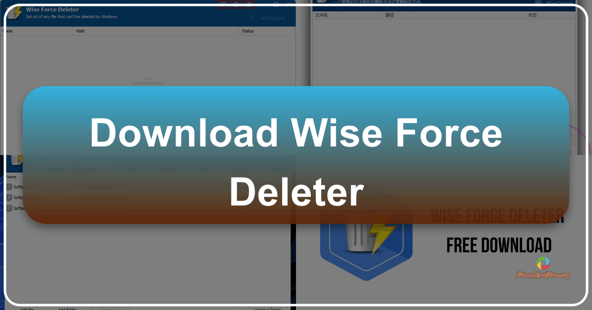Wise Force Deleter: A free tool to delete stubborn files locked by programs or system processes safely. /images/download-wise-force-deleter.png