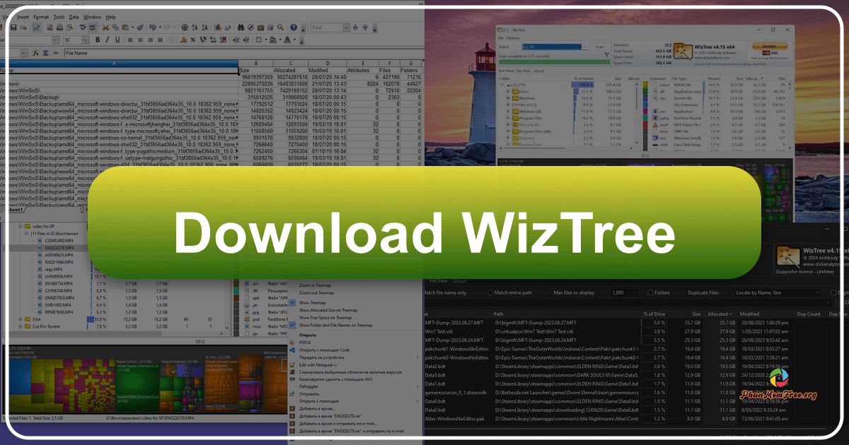 WizTree: A fast and free hard drive space analyzer for NTFS drives with simple and intuitive interface. /images/download-wiztree.png